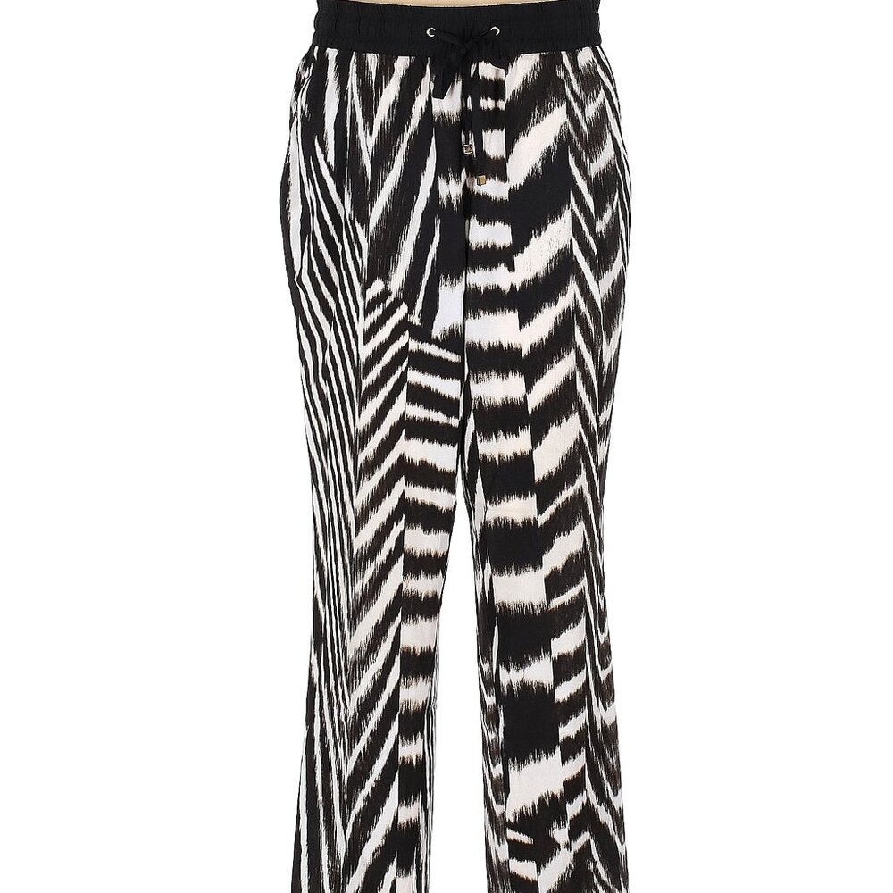 Calvin Klein back & white zebra print stripe pull on pants, Medium